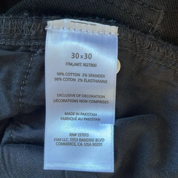 BANANA REPUBLIC NWT Mens Black Slim Fit Brushed Cotton Stretch Chinos Size 30x30 - Picture 8 of 11